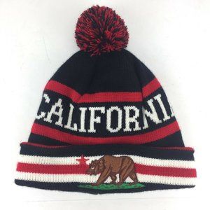 California Bear Beanie Fleece Lined Embroidered